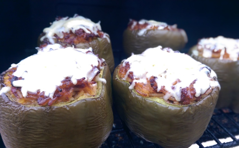 Grilled and Creamy Stuffed Bell Pepper